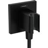 Hansgrohe 26889670 Fixfit E Uscita a Muro con Set Porter, Nero Opaco