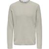 Only & Sons Maglione Uomo ONLY&SONS Manica Lunga Girocollo Cotone Comodo Elegante Maglia, Colore:Beige-2, Dimensione Maglia:L