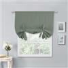 NICETOWN Tenda mantovana regolabile per finestra, lunghezza 137 cm, trattamento per finestre per cucina, soggiorno, tasca per asta filtrante della luce, 1 pannello, verde grigiastro, 101 x 137 cm