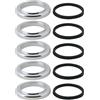 VGOL 5 Pezzi Anello Di Base Per Rubinetto Per Lavabo Con Guarnizione Coperchio Per Rubinetto In ABS Per Rubinetti Per Lavabo OD 49,2mm ID 33,6mm Altezza 7mm Cromato