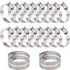 Glarks Kit assortito di 20 fascette stringitubo a vite senza fine in acciaio inox 304, regolabili, gamma 40-63 mm, morsetti per linea carburante per tubo dell'acqua, idraulica, applicazioni
