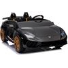 Mondial Toys Macchina Elettrica per Bambini Lamborghini Huracan Spyder 2 Posti con Ampio Sedile in Pelle - Auto Elettrica per due Bambini 24V Con Ruote in Gomma Full Optional (Nero)