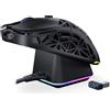 ENDORFY LIV Plus Wireless, gaming mouse, wireless mouse, stazione di ricarica inclusa, struttura ultraleggera (69 g), fino a 26.000 DPI, PixArt PAW3395, 2.4GHz, BT, USB-A, EY6A016