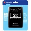 Verbatim Hard Disk Esterno Portatile 2TB USB 3.0 Nero - Archiviazione Dati