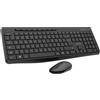 VulTech KM-841W Kit Tastiera e Mouse Wireless silenziosi layout italiano QWERTY. Design slim, Tastierino numerico, 12 tasti multimediali, protezione liquidi, PC/Laptop, Windows/Mac/Linux, Nero