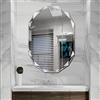SNUGACE Specchio da bagno con bordo smussato singolo senza cornice per montaggio a parete, 61 x 91 cm, argento |