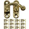 HomeTools.eu FUXXER® 12 chiusure ganci in metallo, stile vintage, design antico, 32 x 28 mm, oro
