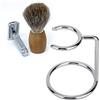 Fauitay Supporto per Pennello da Barba da Uomo in Acciaio Inossidabile Supporto per Rasoio Dritto per Uso Domestico da Viaggio Porta Pennello da Barba