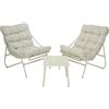 Huspert Set da giardino con tavolino e due poltrone Fiji Bianco/ ecru