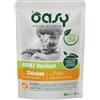 OASY 85 gr Oasy Alimento Completo Cibo Umido Bocconcini in Salsa Adult per Gatti Adulti Castrati o Sterilizzati con Pollo in Busta Gluten Free