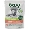 OASY 85 gr Oasy Alimento Completo Cibo Umido Bocconcini in Salsa Adult per Gatti Adulti Castrati o Sterilizzati con Salmone in Busta Gluten Free