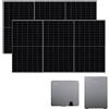 Midea - Impianto Kit fotovoltaico da 3kw Midea Inverter ibrido 5 kw completo di batteria di accumulo e 8 Pannelli fotovoltaici Ja Solar