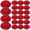 VEVOR Fiori Artificiali, 500 Pezzi di Rose Finte in Schiuma dall'Aspetto Realistico alla Rinfusa, Finte con Steli per Fiori da Sposa Fai da Te, Centrotavola per Casa Decorazioni, Rosso