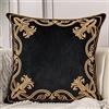 Aeckself Federa per cuscino con motivo floreale europeo, 50 x 50 cm, in velluto ricamato, decorativo, per divano, camera da letto, soggiorno, nero e oro