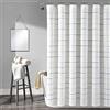 Lush Decor - Tenda da doccia in cotone tinto a righe, 182,9 x 182,9 cm, giallo e grigio