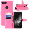generale compatibile con ALCATEL 1S (2019) 5024F 5024D CUSTODIA cover STAND FLIP libro magnetica GEL silicone tpu protezione display eco pelle portafoglio porta carte Fucsia