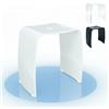 Libaro Meran Sgabello da Bagno - Sgabello per Doccia in Acrilico Bianco con Maniglia, Seduta Ergonomica, Piedini Antiscivolo e Design Moderno (Portata 180 kg)