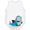 J Bimbi Body 0-36 mesi a taglia unica in cotone biologico smanicato a canottiera - Squalo
