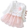 KIRALOVE Vestito Cerimonia Bambina Elegante Maglietta Pizzo Gonna Tulle Rosa Bianco Taglia 12 18 24 Mesi Altezza 100 cm Abbigliamento Bimba