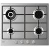 Candy Moderna CHW6BR4WPX Piano Cottura Gas 4 Fornelli da Incasso 60cm Acciaio Inox