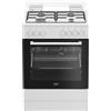Beko Cucina Gas ed Elettrica 60x60 cm Bianca 4 Fornelli Forno Ventilato 72L
