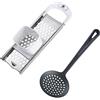 Westmark Set per Spätzle, 2 Pezzi, Taglia Spätzle con Inserto Scorrevole, Knöpfle, + 1 Mestolo, Gentle, Acciaio Inox/ABS/PA, Bianco/Argento/Nero, 611222E6