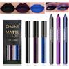Desing Wish 6 Pezzi Rossetto Nero 3in1 Eyeliner Set Matita Occhi Marrone Nera Matita Labbra Lunga Durata Rossetti Lucidalabbra Opaco Colorati Ombretti Occhi Matitone Waterproof Lipgloss Donna Regalo
