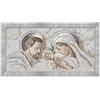 Lupia - Quadro Moderno The Kiss Ceramic Mix Sacra Famiglia GIOVY, Decorazione Glitter, Cornice Legno Striata Argento, Adatto per Camera da Letto, Soggiorno e Ufficio, 60x110 cm, Stampa su Legno