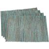 SARO LIFESTYLE 217.TQ1420B Melaya Collection - Tovagliette da tavola in tessuto nubby luccicante, 4 pezzi, 100% giacinto d'acqua, colore: turchese