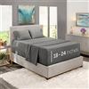 Nestl Set di lenzuola per letto singolo con tasca extra profonda, per materassi da 45-61 cm di profondità, set di lenzuola per letti singoli, 4 pezzi, grigio pietra antracite