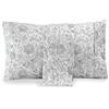 Valerian Set di 2 federe con motivo stampato, qualità egiziana, 1500 fili, design classico senza tempo, tessuto morbido e liscio, resistente alle rughe, federa per letto king size, grigio