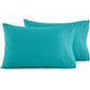 Elegant Comfort Set di federe di lusso ultra morbide, 2 pezzi, in microfibra spazzolata di alta qualità, 1500, di alta qualità, resistente alle pieghe, standard/queen, turchese