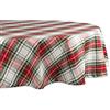 DII Collezione Scozzese tavolo da pranzo e decorazione cucina in cotone, rosso, verde e bianco, tavolo natalizio, 70 rotondo
