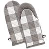 DII Buffalo Check Kitchen Collection, set da cucina classico per fattoria, guanto da forno, grigio e bianco, 2 pezzi