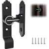 JIjzedL Serratura Porta Scorrevole Illuminata con Maniglia, 90 Gradi Serratura Porta Interna in Lega di Zinco, Chiavistello con Viti, per Porte Interne ed Esterne (Nero)