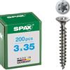 Spax, 0/3527/000/3,0/35/ /02, Vite universale, 3,0 x 35 mm, 200 pezzi, testa svasata, T-Star Plus, filo pieno, in acciaio inox A2, 1.4567-1197000300353