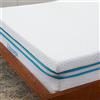 Linenspa Topper Una Piazza e mezza, alto 7 cm | Correttore materasso in Memory Foam con Gel e fodera lavabile con cerniera | Oeko-Tex | 120 x 190 cm
