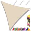 MAJINGC Tenda parasole triangolare, 3 x 4 x 5 m, impermeabile, protezione UV 95%, per giardino, patio, piscina, esterni, con corda, colore bianco sporco