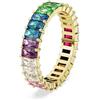 Swarovski Anello Matrix, Taglio baguette, Multicolore, Placcato color oro