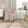 DEGHI Sedia impilabile in tessuto rosa nude con gambe oro - Dolly