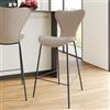 DEGHI Sgabello in tessuto rosa nude con gambe in metallo nero - Dolly