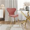 DEGHI Sedia impilabile in tessuto terracotta con gambe oro - Dolly