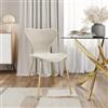 DEGHI Sedia impilabile in velluto crema con gambe oro - Dolly