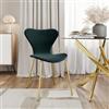 DEGHI Sedia impilabile in velluto verde bosco con gambe oro - Dolly