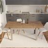 DEGHI Tavolo allungabile 140-190x80 cm tortora con top effetto parquet chiaro - Amigo