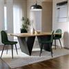 DEGHI Tavolo da pranzo 200x100 cm top rovere keywest e gambe in acciaio nero - Madar