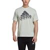 adidas M Bl Q3 T Graphic Tee (Maniche Corte), Linen Green/Halo Silver, S Unisex-Adulto