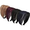 Loneedy, cerchietti per capelli larghi e rigidi, con dentini, design in tessuto a pieghe, per donne e ragazze, 3 pezzi