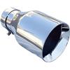 EVEKHAHHRB Tubo Scarico Tubo Scarico Universale Per Auto In Acciaio Inossidabile Singolo Terminale Scarico Con Bordo Piatto Punta Scarico(76MM IN-101MM OUT)