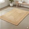 Craft Trade Naturale Lavabile Boho Tappeto in Iuta Intrecciato a Mano Reversibile Rettangolo Tappeto di Juta per Cucina Soggiorno e camera da Letto- 90x150 cm
